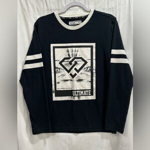 EDWIN Henus‎ Mens Ultimate Pattern Long Sleeve Shirt Top Black Size L